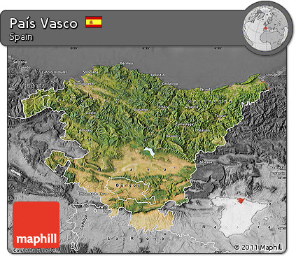 Satellite Map of País Vasco, desaturated