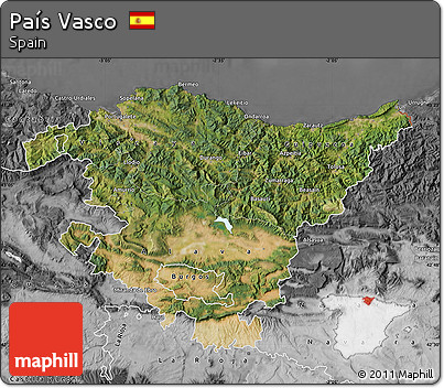 Satellite Map of País Vasco, desaturated