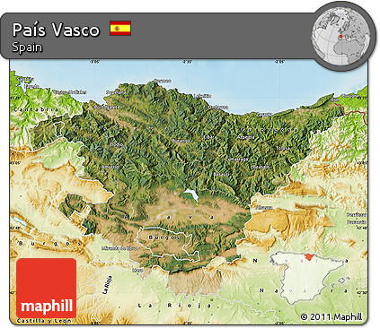 Satellite Map of País Vasco, physical outside