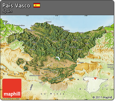 Satellite Map of País Vasco, physical outside
