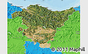 Satellite Map of País Vasco, political shades outside