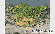Satellite Map of País Vasco, semi-desaturated