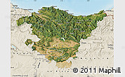 Satellite Map of País Vasco, shaded relief outside