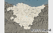 Shaded Relief Map of País Vasco, darken