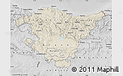 Shaded Relief Map of País Vasco, desaturated