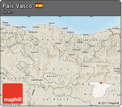 Shaded Relief Map of País Vasco