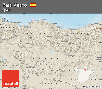 Shaded Relief Map of País Vasco