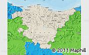 Shaded Relief Map of País Vasco, political shades outside