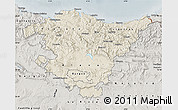 Shaded Relief Map of País Vasco, semi-desaturated