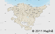 Shaded Relief Map of País Vasco, single color outside