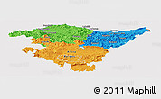 Political Panoramic Map of País Vasco, cropped outside