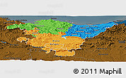 Political Panoramic Map of País Vasco, darken