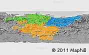 Political Panoramic Map of País Vasco, desaturated