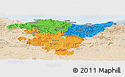 Political Panoramic Map of País Vasco, lighten