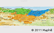 Political Panoramic Map of País Vasco, physical outside