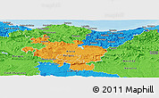 Political Panoramic Map of País Vasco, political shades outside