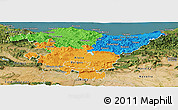 Political Panoramic Map of País Vasco, satellite outside