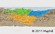 Political Panoramic Map of País Vasco, semi-desaturated