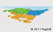 Political Panoramic Map of País Vasco, single color outside