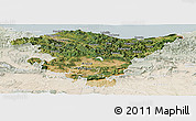 Satellite Panoramic Map of País Vasco, lighten