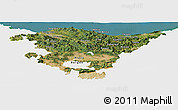 Satellite Panoramic Map of País Vasco, single color outside