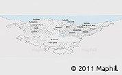 Silver Style Panoramic Map of País Vasco, single color outside