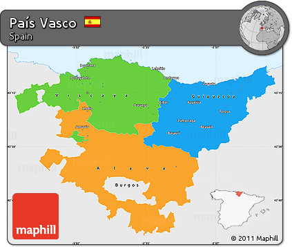 Political Simple Map of País Vasco, single color outside