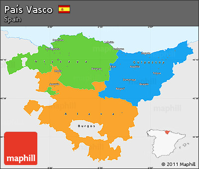 Political Simple Map of País Vasco, single color outside