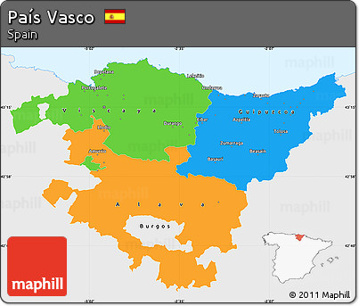 Political Simple Map of País Vasco, single color outside