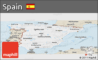 Classic Style Panoramic Map of Spain