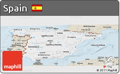 Classic Style Panoramic Map of Spain
