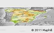 Physical Panoramic Map of Spain, desaturated