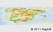 Physical Panoramic Map of Spain, lighten