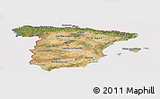 Satellite Panoramic Map of Spain, cropped outside