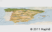 Satellite Panoramic Map of Spain, lighten