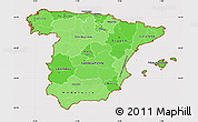 Political Shades Simple Map of Spain, cropped outside