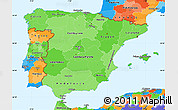 Political Shades Simple Map of Spain, political outside