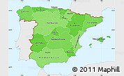 Political Shades Simple Map of Spain, single color outside