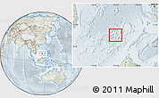 Physical Location Map of Spratly Islands, lighten, semi-desaturated