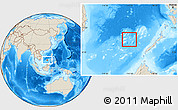Political Location Map of Spratly Islands, shaded relief outside