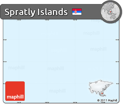 Flag Simple Map of Spratly Islands, single color outside, flag rotated