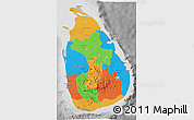 Political 3D Map of Sri Lanka, desaturated