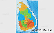 Political 3D Map of Sri Lanka, satellite outside, bathymetry sea