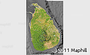 Satellite 3D Map of Sri Lanka, desaturated