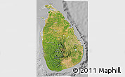 Satellite 3D Map of Sri Lanka, lighten, desaturated