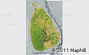 Satellite 3D Map of Sri Lanka, lighten, semi-desaturated
