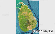 Satellite 3D Map of Sri Lanka, political outside, satellite sea