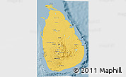 Savanna Style 3D Map of Sri Lanka, single color outside
