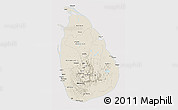 Shaded Relief 3D Map of Sri Lanka, cropped outside