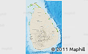 Shaded Relief 3D Map of Sri Lanka, physical outside